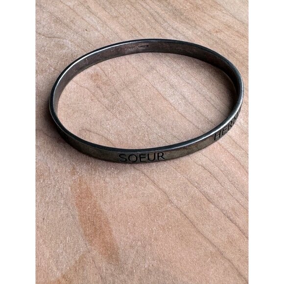 925 Sterling Silver Jewelry - Sterling Silver 925 Bracelet Sister Multiple Languages 25.83G Elegant  Sentiment